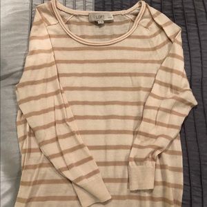 Beige and dusty pink striped Loft shirt